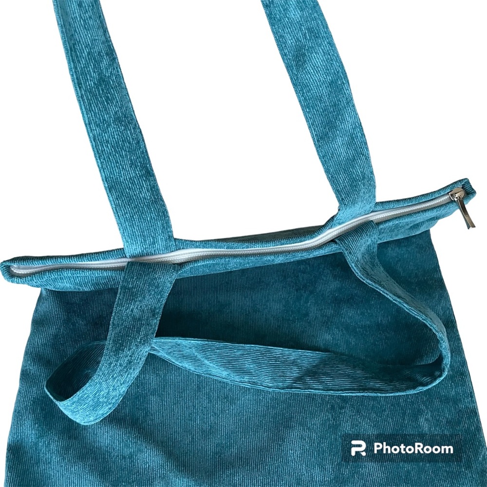 Corduroy, sequin appliqué tote - Picture 5 of 6
